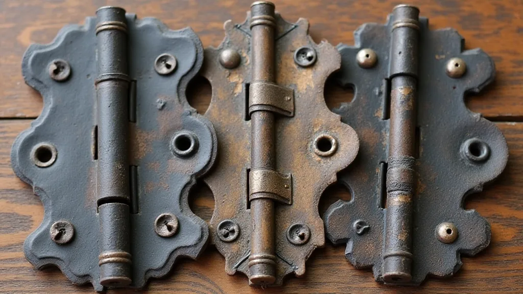 Antique wrought iron hinges