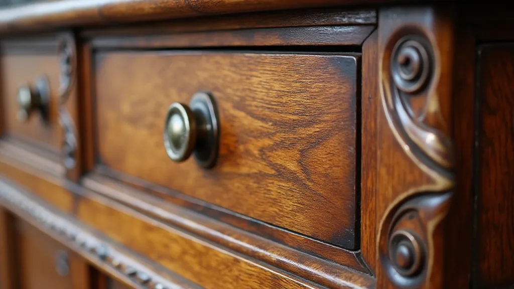 Antique oak furniture grain
