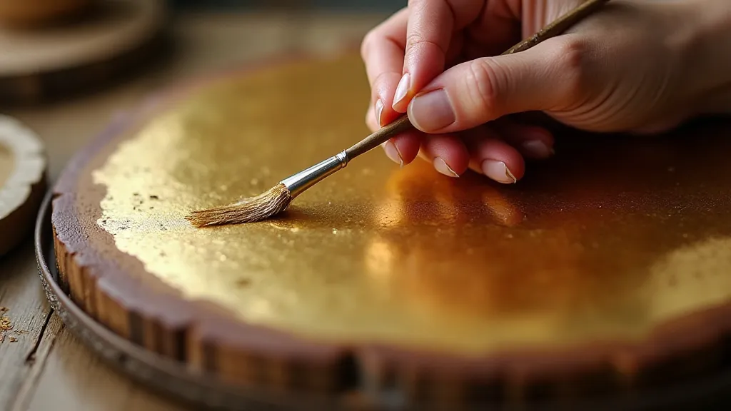 Applying gold leaf to furniture