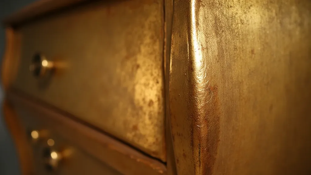 Finished regilded antique furniture piece