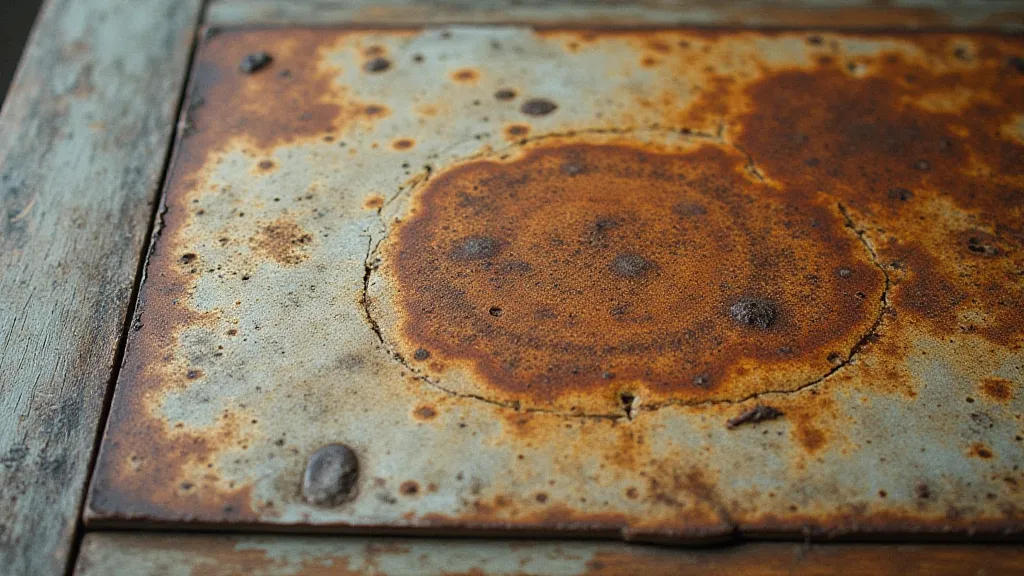 Close-up of heat damage on antique furniture