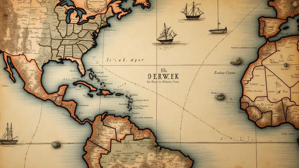 Historical map illustrating trade routes for timber.