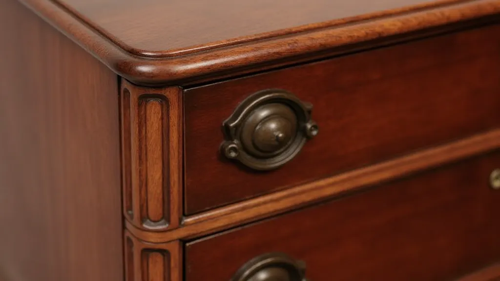 Antique mahogany furniture grain detail