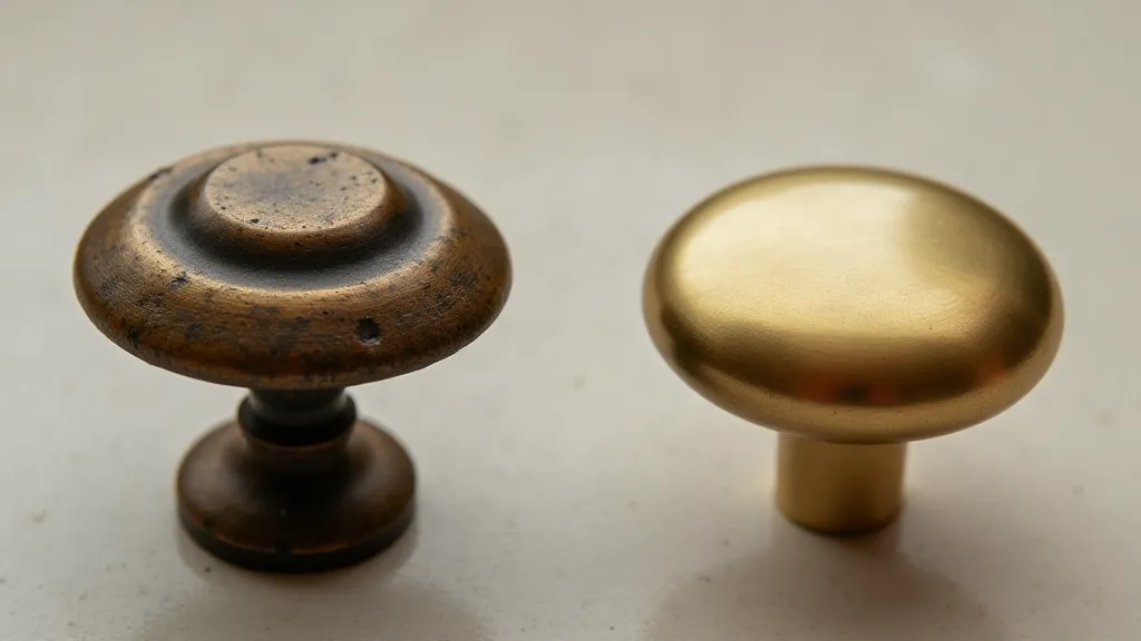 Comparison of antique and reproduction hardware
