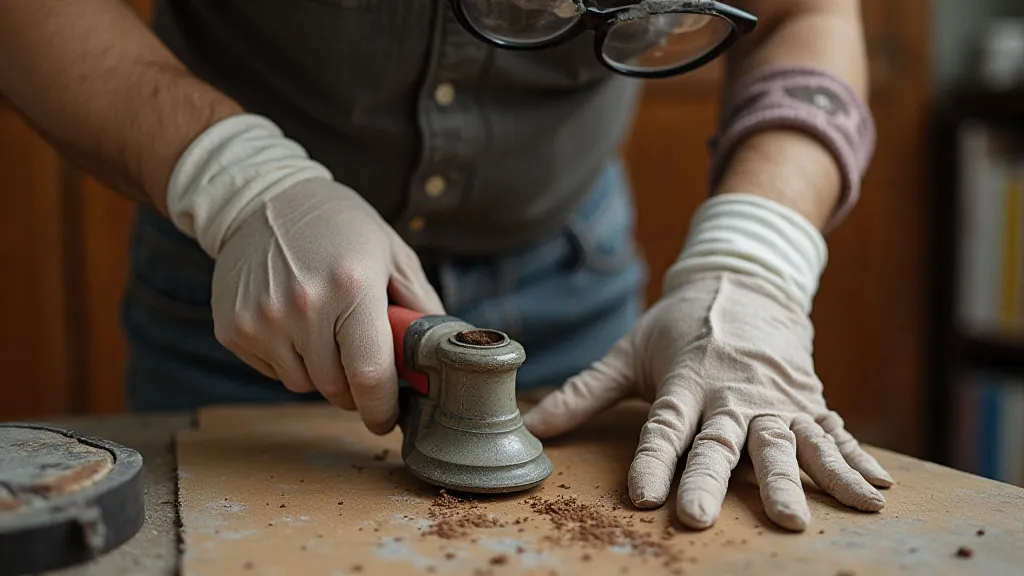 Restorer wearing safety gear