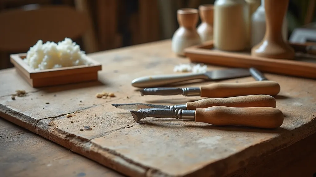 Restoration workspace with tools